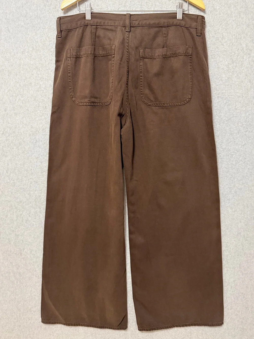 Madewell Ultimate Wide-Leg Pant in Airy Denim NWT Size 32 Dark Brown Tie Waist - Picture 7 of 12